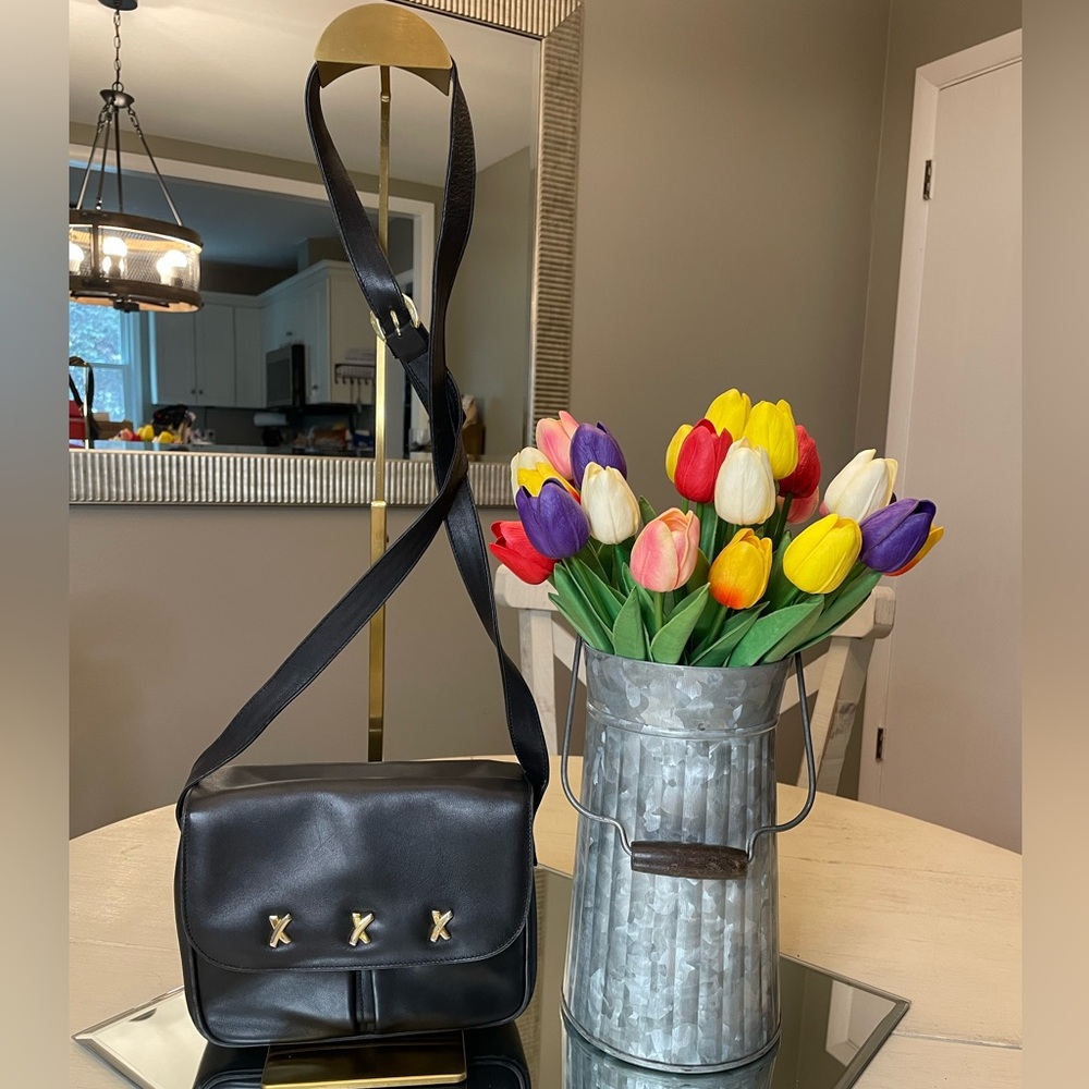 Paloma Picasso black leather shoulder/crossbody bag